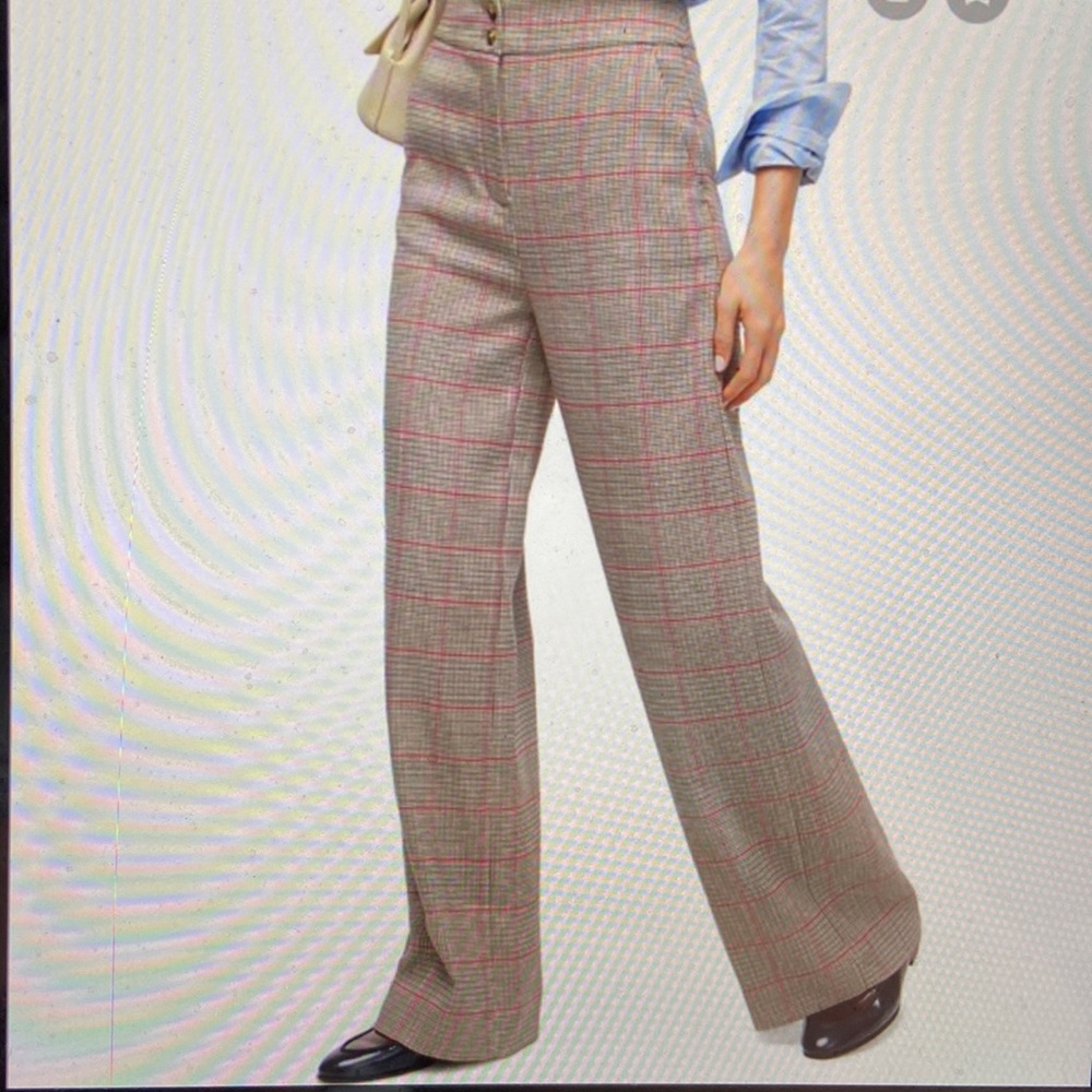 J. Crew Frankie Rose Plaid Wide Leg Pants Size 18